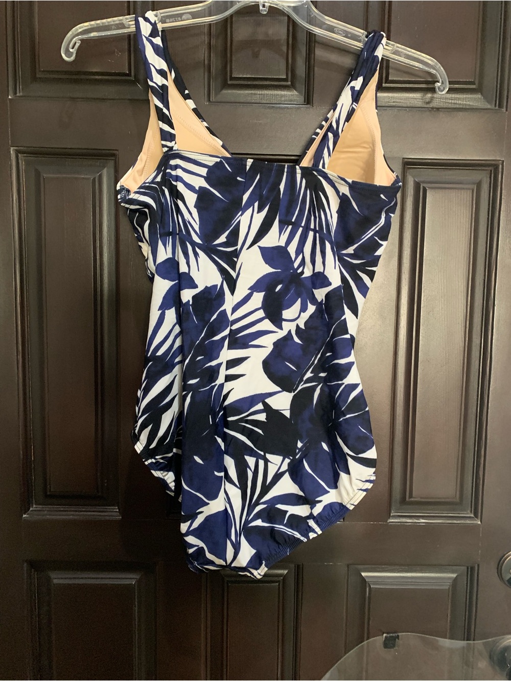 Lands’ End Navy & White Floral One-Piece Swimsuit. Size 16 - Picture 2 of 7